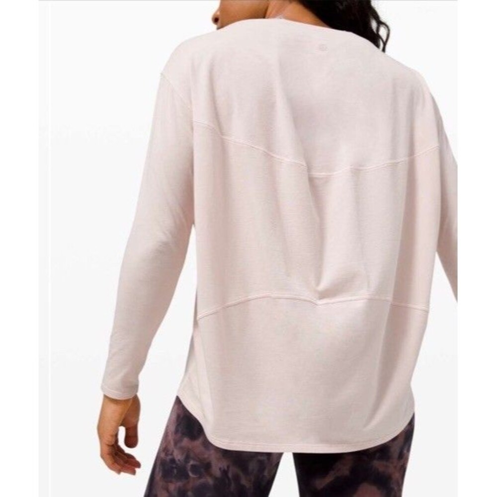 Lululemon Back In Action Long Sleeve Feather Pink Estimated Size 8